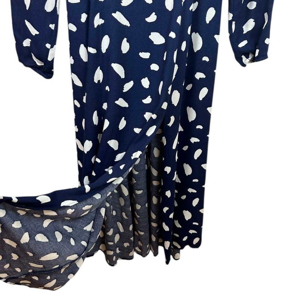 Reformation - Women’s ‘Sigmund’ Midi Dress in Splatter Print - Navy Blue, Size 2 - Picture 14 of 17